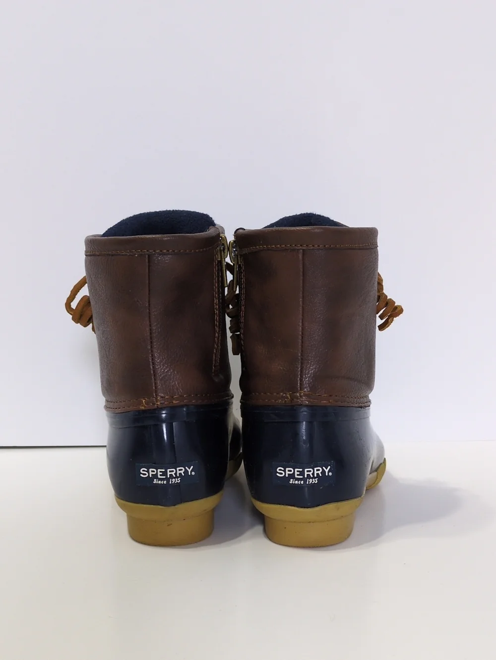 Sperry Top-Sider Girls Saltwater Duck Boots Size 4M Navy Brown